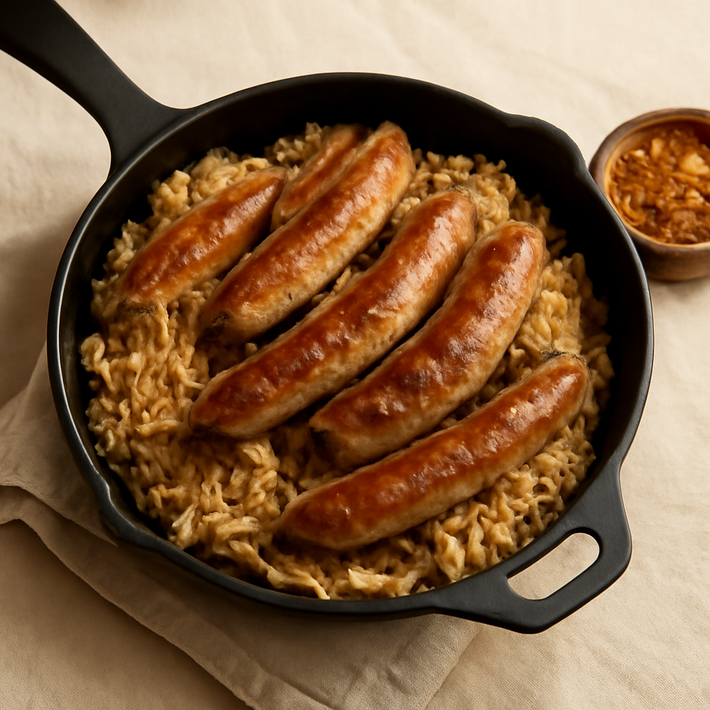 Bratwurst and Sauerkraut Skillet