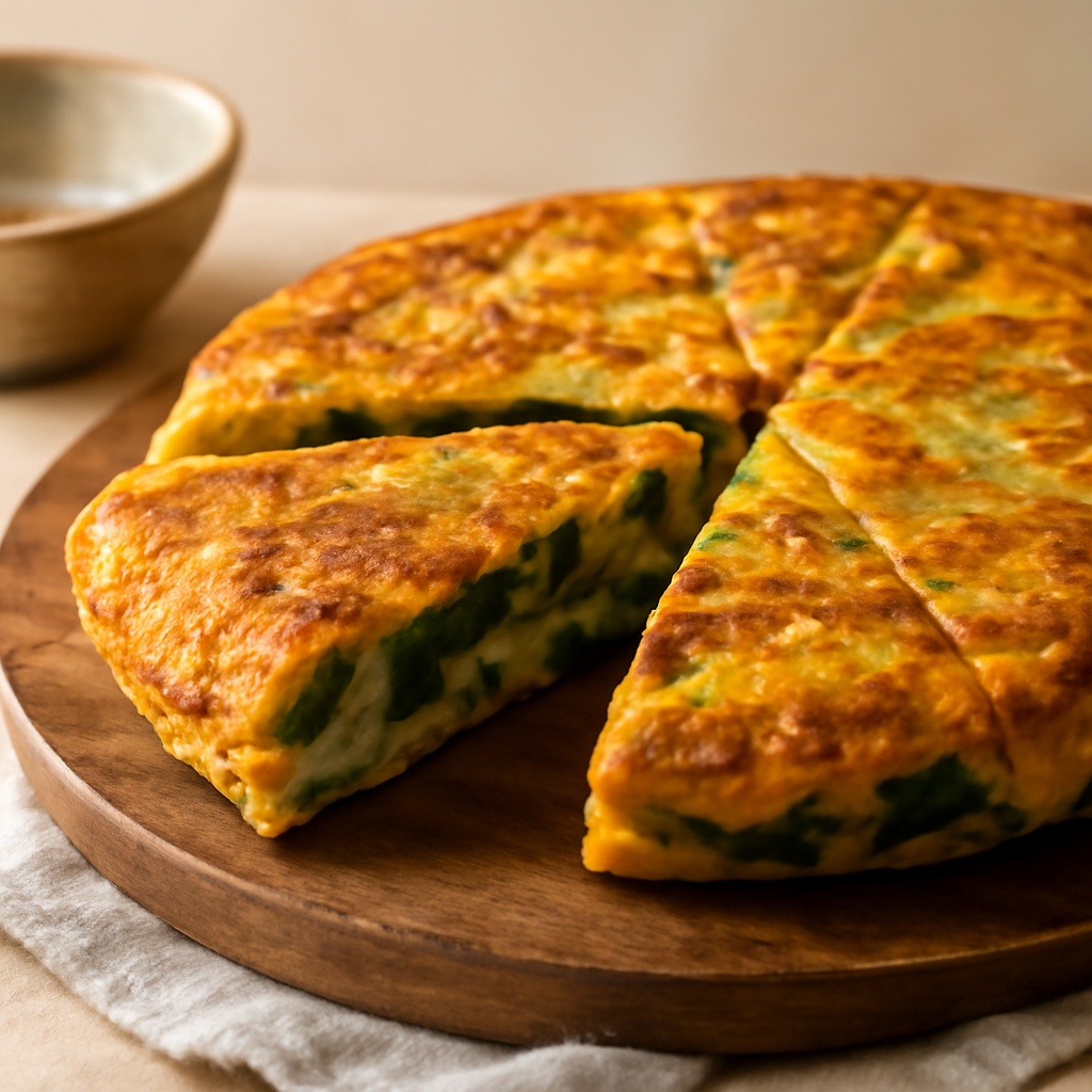 Crustless 'Tortilla Española' with Spinach