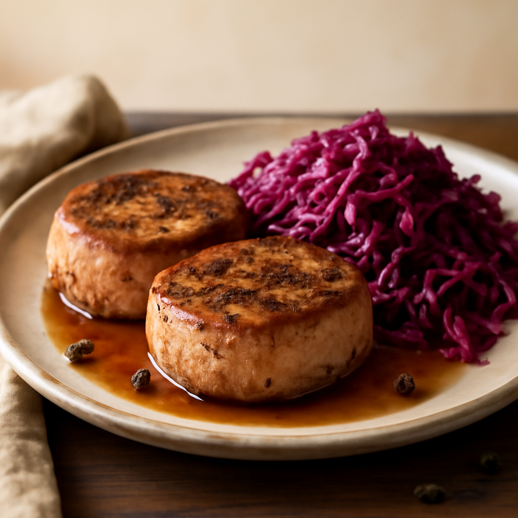 Juniper-Rubbed Pork with Braised Red Cabbage
