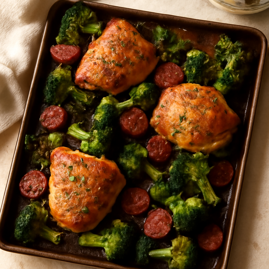 One-Pan Chicken & Chorizo with Broccoli